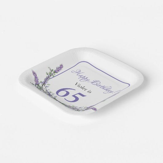Elegante waterverf eucalyptus lavendelverjaardag papieren bordje (Gebogen)