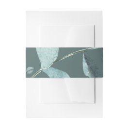 Elegante Waterverf eucalyptus met gouden accenten Uitnodigingen Wikkel