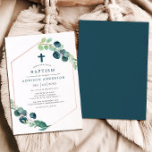 Elegante Waterverf Eucalyptus met kruisdoop Kaart