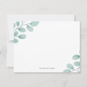 Elegante Waterverf Eucalyptus Stationery Notitiekaartje (Voorkant)