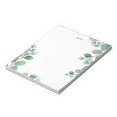 Elegante Waterverf Eucalyptus tak bladeren Notitieblok (Linkerzijde)