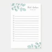 Elegante Waterverf Eucalyptus to-do lijst Post-it® Notes (Voorkant)