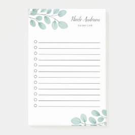 Elegante Waterverf Eucalyptus to-do lijst Post-it® Notes