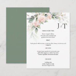 Elegante Waterverf Eucalyptus Trouwmenu's Kaart