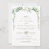 elegante waterverf eucalyptus trouwuitnodiging kaart (Voorkant)
