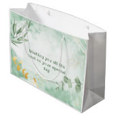 Elegante waterverf Eucalyptusbladeren cadeautas (Achterkant Gekanteld)