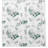 Elegante waterverf eucalyptusbladeren douchegordijn (Voorkant)