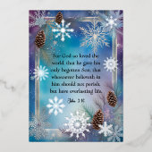 Elegante Waterverf Evangelie van Johannes Bijbel K Folie Feestdagenkaart (Voorkant)