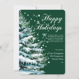 Elegante Waterverf Evergreen Corporate Holiday Feestdagenkaart
