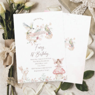 Elegante Waterverf Fairy Eerste Verjaardag Baby Sh Kaart