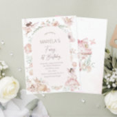 Elegante Waterverf Fairy Eerste Verjaardag Baby Sh Kaart