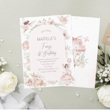 Elegante Waterverf Fairy Eerste Verjaardag Baby Sh