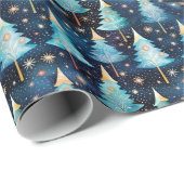 Elegante Waterverf Fairy Kerstboompatroon Cadeaupapier (Rol Hoek)