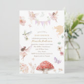 Elegante Waterverf Fairy Wildflower Garden Baby Kaart (Staand voorkant)