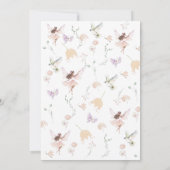 Elegante Waterverf Fairy Wildflower Garden Baby Kaart (Achterkant)