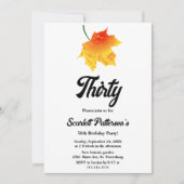 Elegante Waterverf Fall laat Boho 30ste verjaardag Kaart (Voorkant)