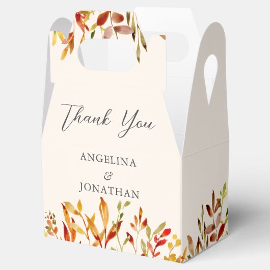 Elegante Waterverf Fall verlaat herfstbruiloft Bedankdoosjes (Geopend)
