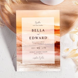 Elegante Waterverf Fall Wedding Bohemian Kaart