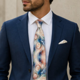 Elegante waterverf fantasie bloem halsdoek stropdas