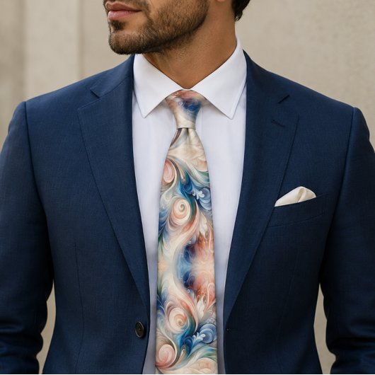 Elegante waterverf fantasie bloem halsdoek stropdas