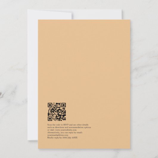Elegante Waterverf Fiesta bruiloft met QR-code Kaart (Achterkant)
