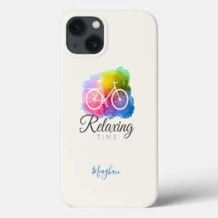 Elegante waterverf-fiets met monogram Case-Mate iPhone case