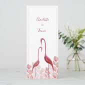 Elegante Waterverf flamingo's, gouden en roze Kaar Kaart (Staand voorkant)