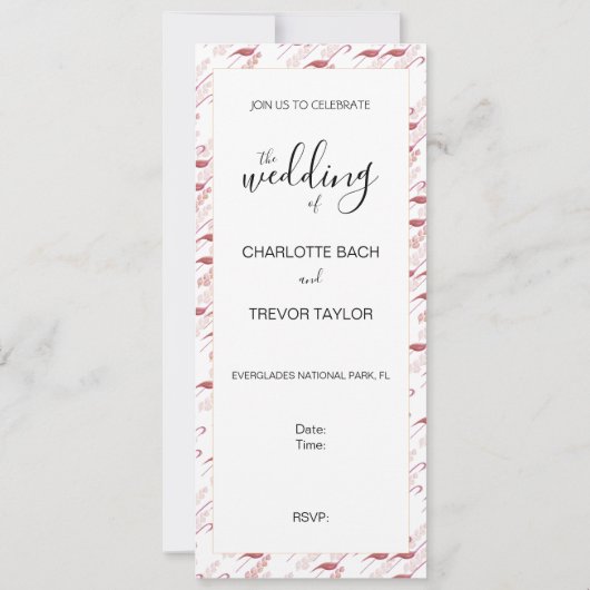 Elegante Waterverf flamingo's, gouden en roze Kaar Kaart (Achterkant)