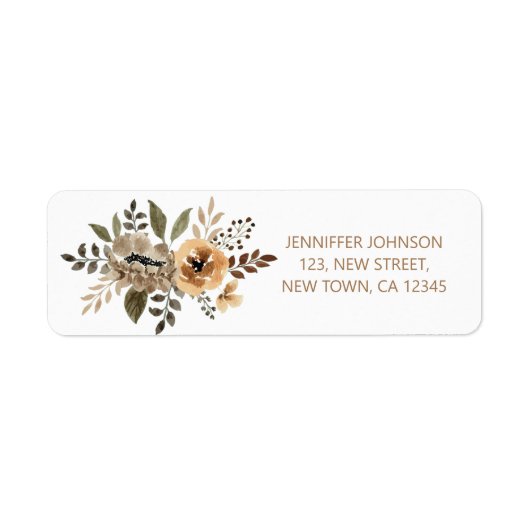 Elegante Waterverf Flora retour adreslabel Etiket (Voorkant)