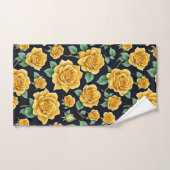 Elegante Waterverf Flora Yellow Roses Pattern Bad Handdoek (Handdoek)