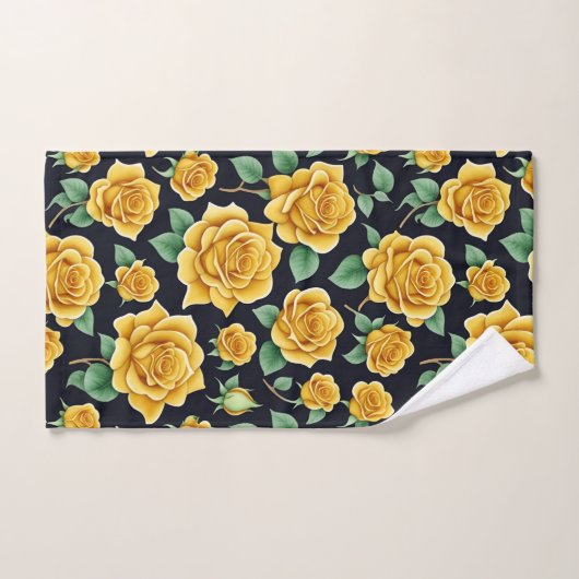 Elegante Waterverf Flora Yellow Roses Pattern Bad Handdoek (Handdoek)