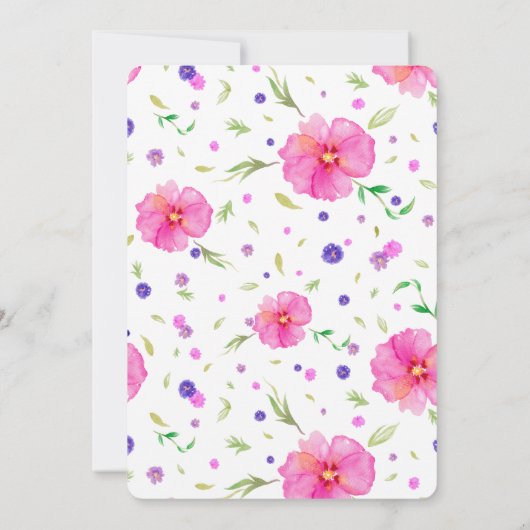 Elegante Waterverf Floral 30e verjaardag Kaart (Achterkant)