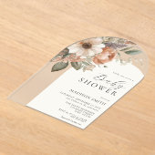 Elegante Waterverf Floral Boho Baby shower Acryl Uitnodigingen (Laagn)