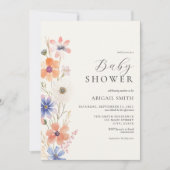 Elegante Waterverf Floral Boho Baby shower Kaart (Voorkant)