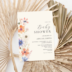 Elegante Waterverf Floral Boho Baby shower Kaart
