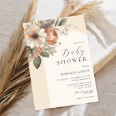 Elegante Waterverf Floral Boho Baby shower Kaart