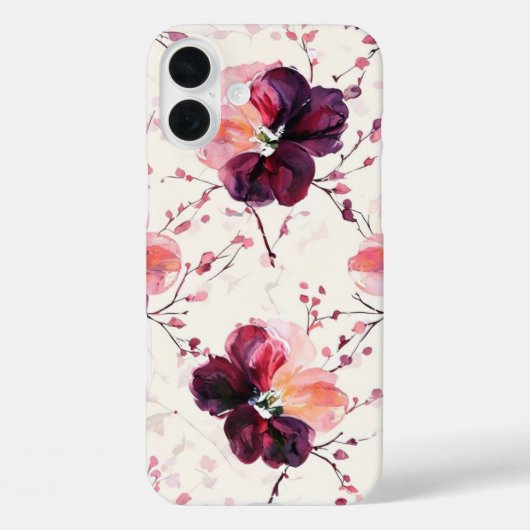 Elegante Waterverf Floral & Branches Patroon Case-Mate iPhone Case (Achterkant)