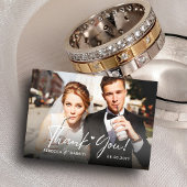 Elegante Waterverf Floral bruiloft foto Bedankkaart