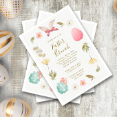 Elegante Waterverf Floral Bunny Egg Easter Brunch Kaart