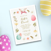Elegante Waterverf Floral Bunny Egg Easter Brunch Kaart