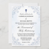 Elegante Waterverf Floral Catholic Nuptial Mass Kaart (Voorkant)