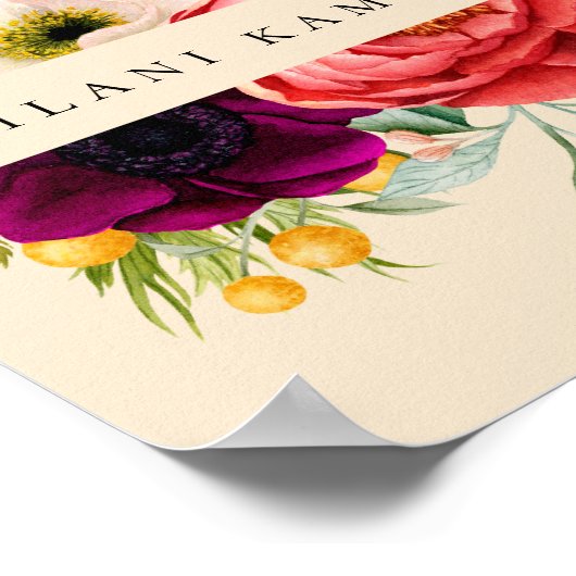 Elegante Waterverf Floral Champagne Business Poster (Hoek)