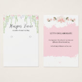 Elegante Waterverf Floral Custom Oorbel Display Visitekaartje (Voorkant /achterkant)