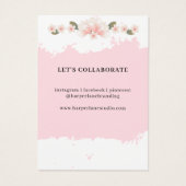 Elegante Waterverf Floral Custom Oorbel Display Visitekaartje (Achterkant)