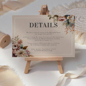 Elegante Waterverf Floral Fall bruiloft details Informatiekaartje