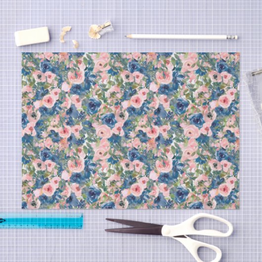 elegante waterverf floral Garden Wedding Tissuepapier (Craft)