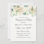 Elegante Waterverf Floral Gold Engagement Party Kaart (Voorkant)