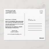 Elegante Waterverf Floral Gold Verander de datum Briefkaart (Achterkant)