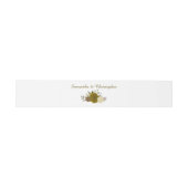 Elegante Waterverf Floral Gold & Yellow Wedding Uitnodigingen Wikkel (Vlak)