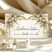 Elegante Waterverf Floral Goud Gevouwen Plaatskaartje